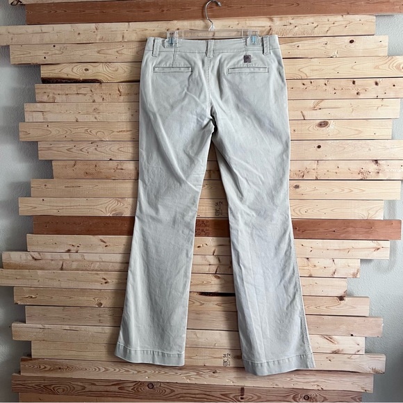 American Eagle Outfitters Khaki Beige Stretch Bootcut Long denim Pants Size 8 - Picture 13 of 13
